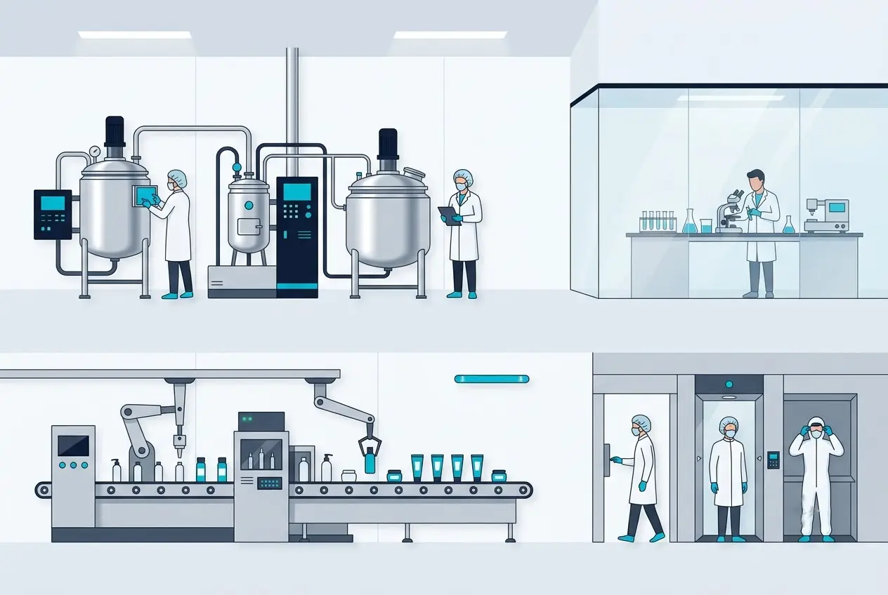 Nhà máy sản xuất mỹ phẩm hiện đại đạt chuẩn cGMP