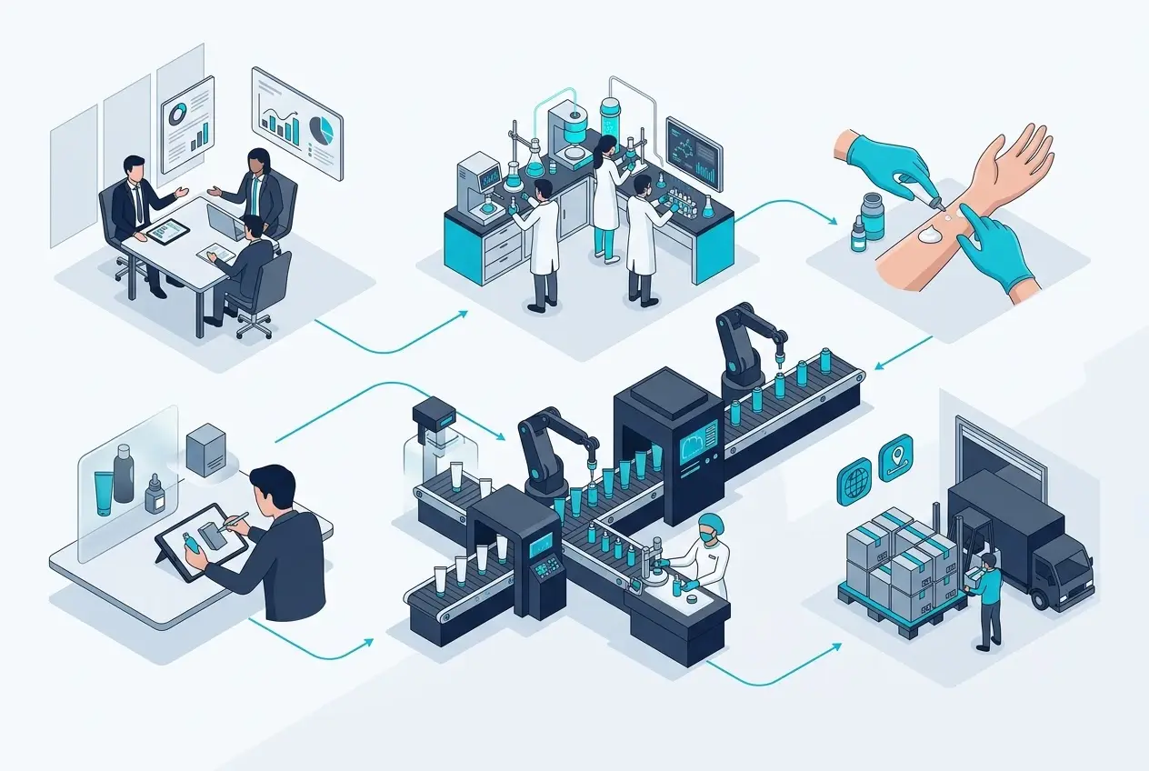 Quy trình gia công mỹ phẩm OEM tại nhà máy