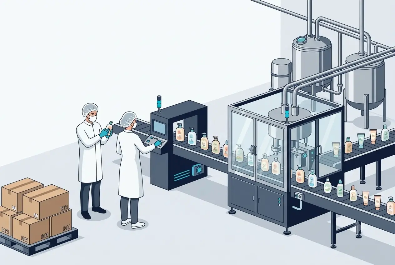 Dây chuyền sản xuất mỹ phẩm an toàn cho mẹ và bé tại nhà máy chuẩn cGMP