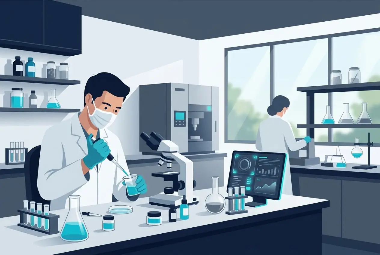 Kiểm tra chất lượng sản phẩm mỹ phẩm trong phòng lab