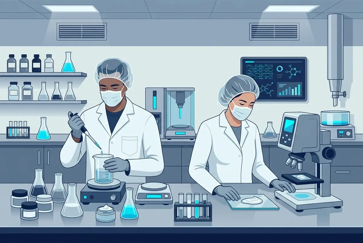 Kiểm tra và đánh giá công thức mỹ phẩm trong phòng lab chuẩn cGMP