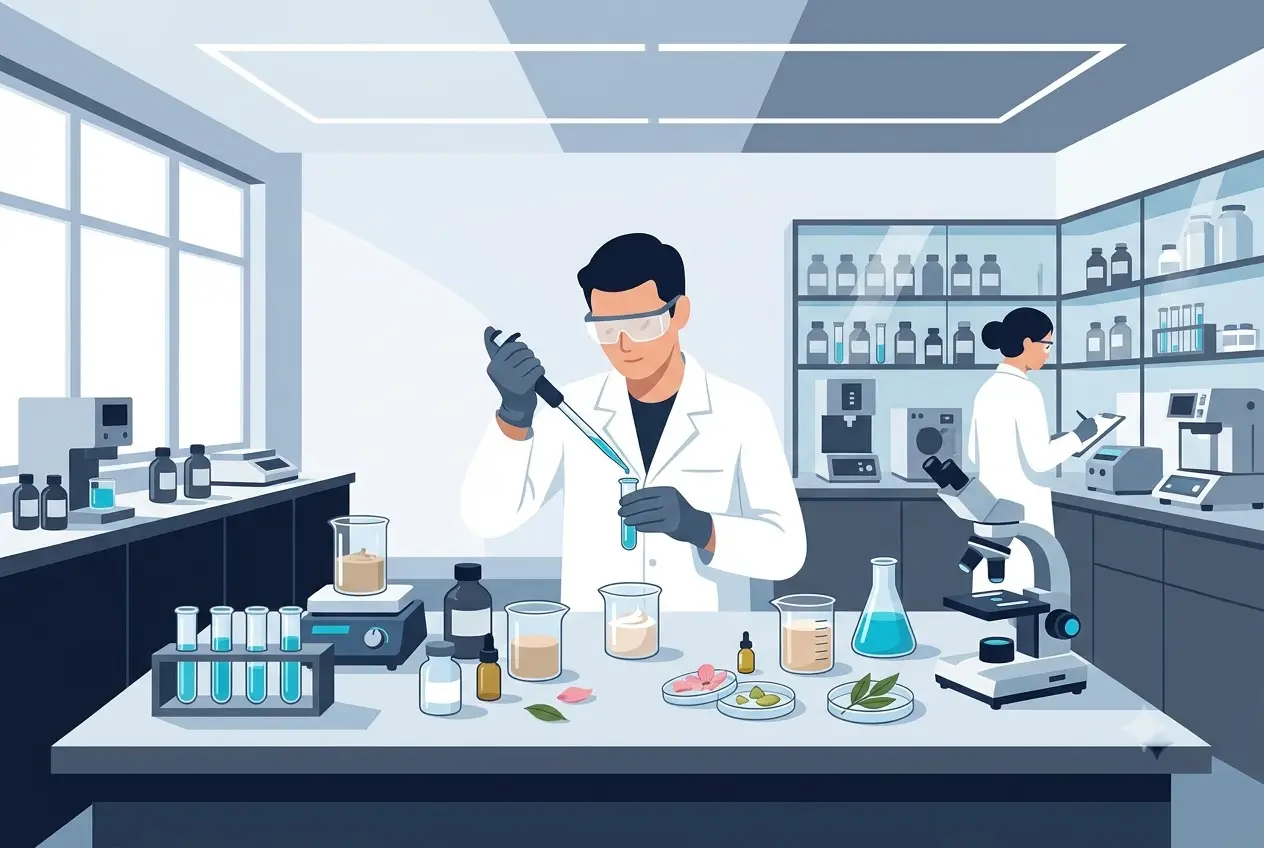 Phòng lab nghiên cứu mỹ phẩm