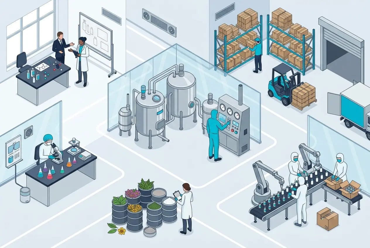 Quy trình gia công mỹ phẩm trọn gói tại nhà máy chuẩn cGMP