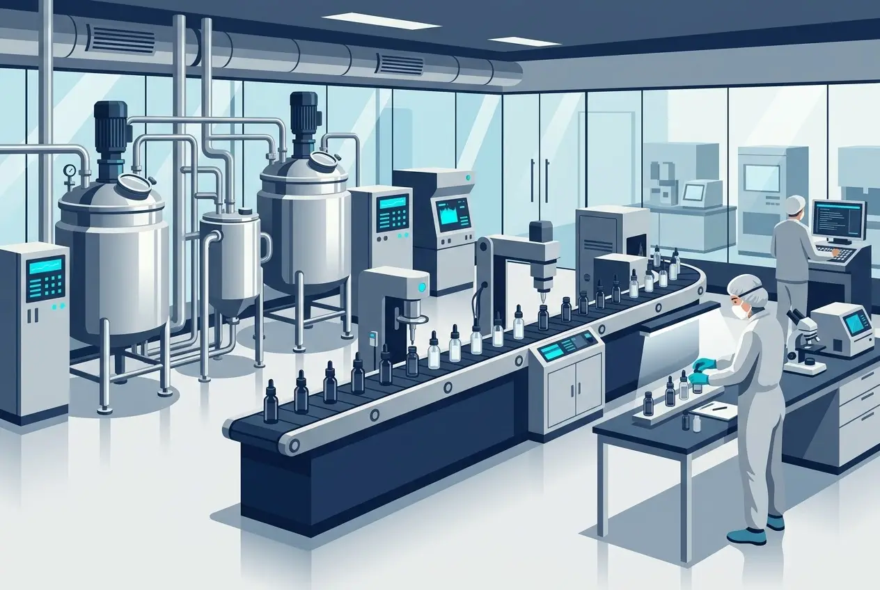 Quy trình sản xuất tinh chất dưỡng da tại nhà máy chuẩn cGMP