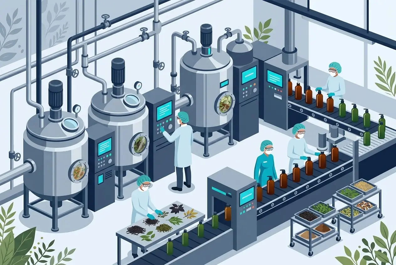 Sản xuất dầu gội thảo dược độc quyền tại nhà máy