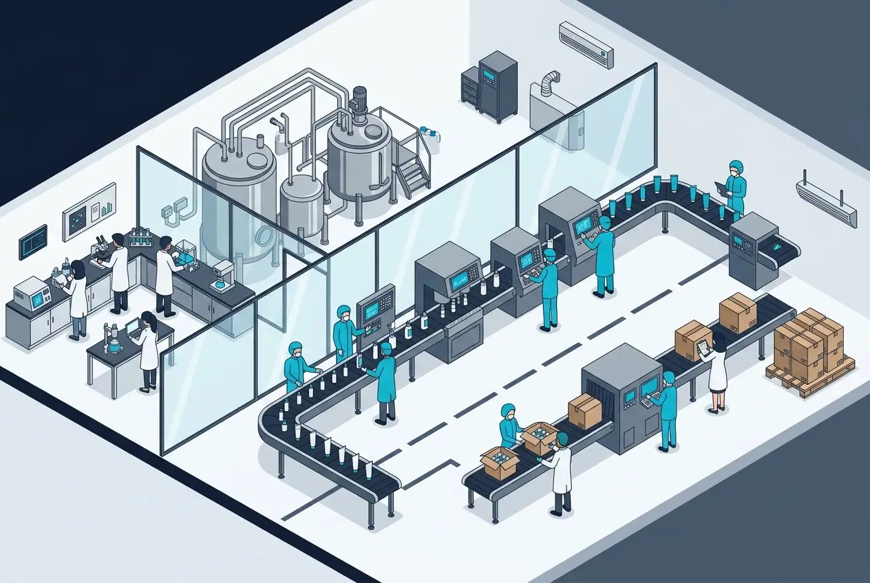 Toàn cảnh dây chuyền sản xuất mỹ phẩm trọn gói chuẩn cGMP